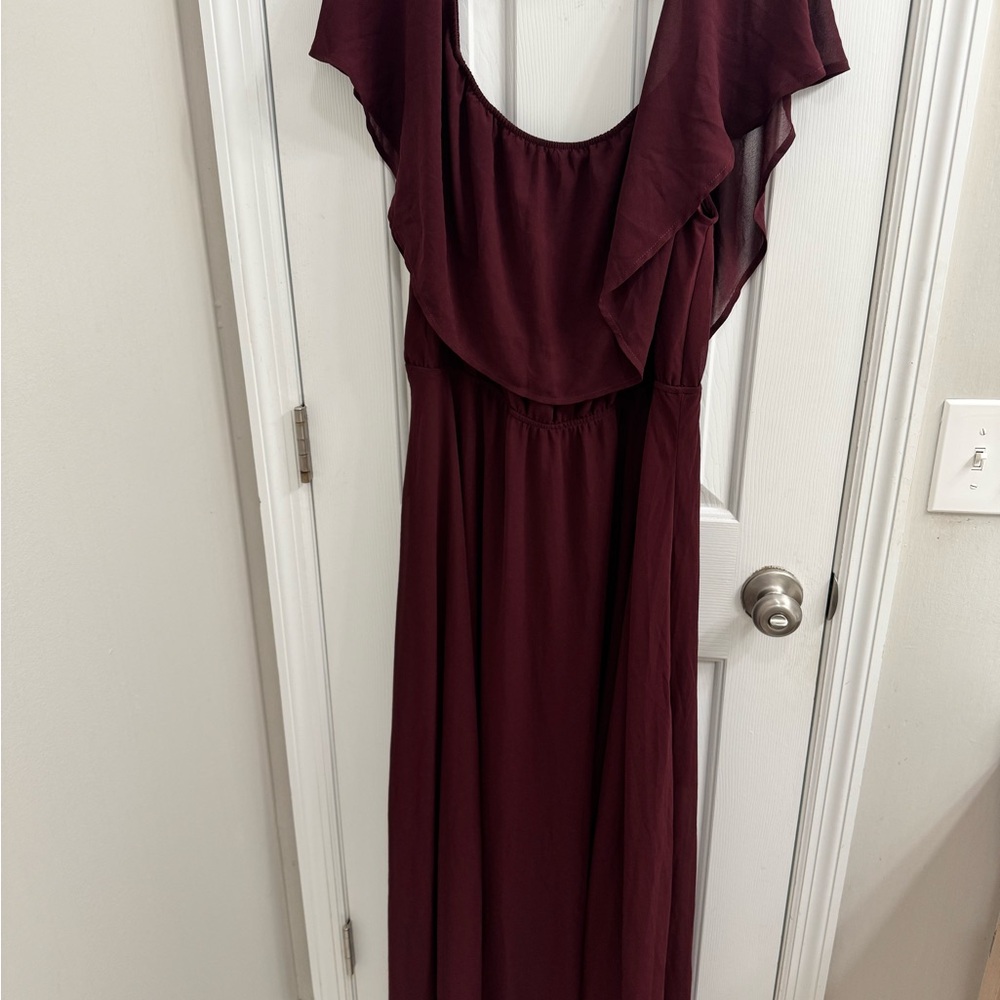 Baltic Born Red Flutter Sleeve Gown for Weddings